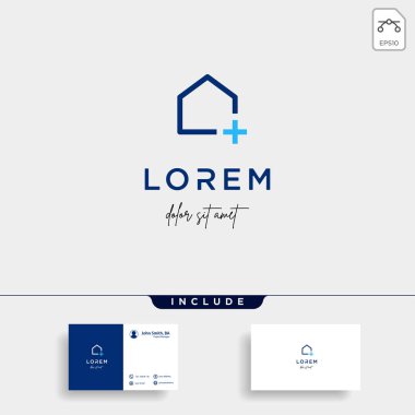 ev çapraz logo tasarım vektör izole simgesi