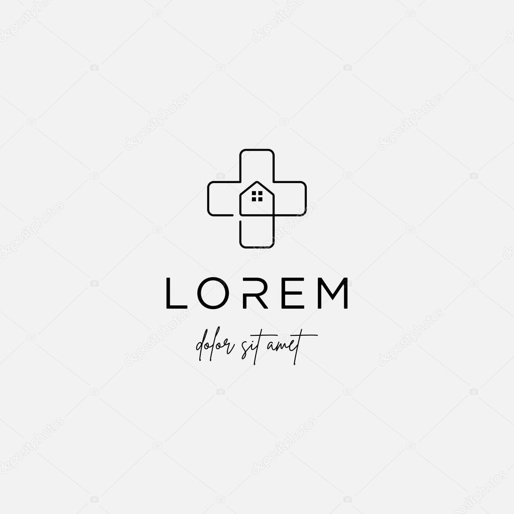 Home cross logo design vector illustration