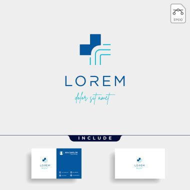 çapraz tıbbi logo tasarım vektör izole simgesi