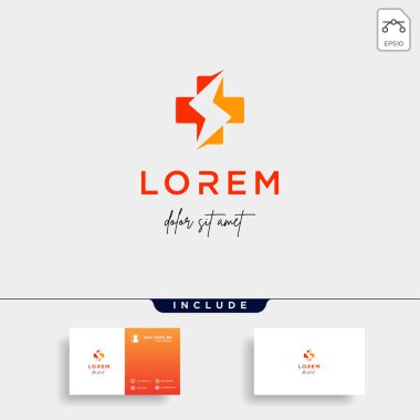 Tıbbi flash logo vektör tasarım simgesi izole