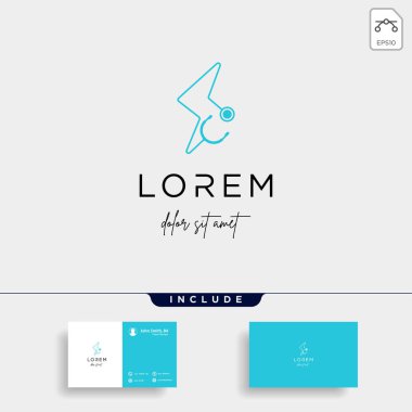 Tıbbi flash logo vektör tasarım simgesi izole