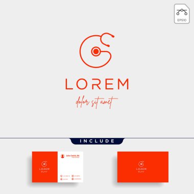 Stetoskop g harfi logo vektör tasarım simgesi