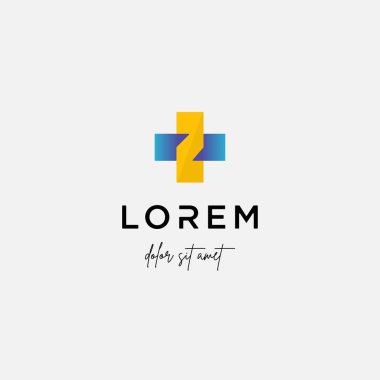 ilk z tıbbi çapraz logo vektör tasarımı