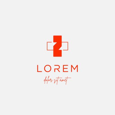 ilk z tıbbi çapraz logo vektör tasarımı