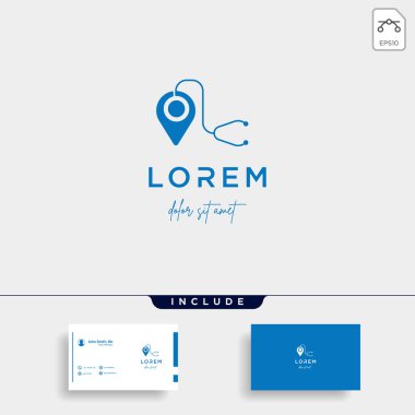 tıbbi konum vektör logo tasarım simgesi illüstrasyon