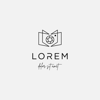 Kamera Kitap Logo Şablon vektör tasarım işareti
