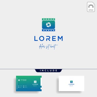Film Kamera Logo Tasarım Vektör İllüstrasyon işareti
