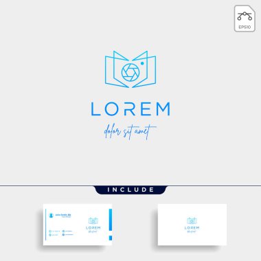 Kamera Kitap Logo Şablon vektör tasarım işareti