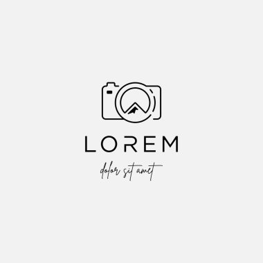 Dağ Fotoğraf Logo Şablon vektör simgesi tasarım