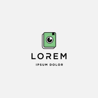 Kamera Kitap Logo Şablon vektör tasarım işareti