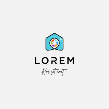 Kamera Ev Logosu Şablonu Vektör Simgesi Tasarımı