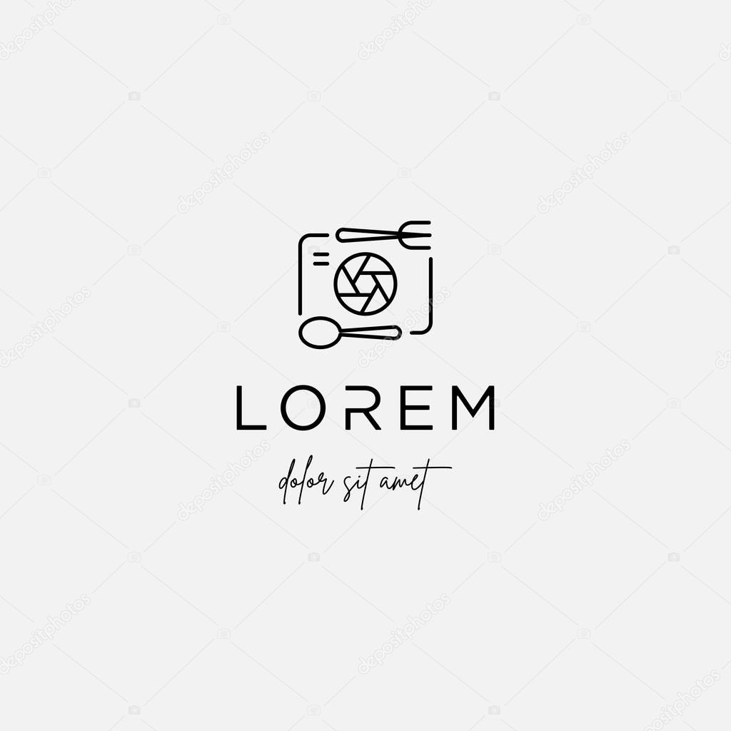 Camera Food Logo Template Vector Icon Design