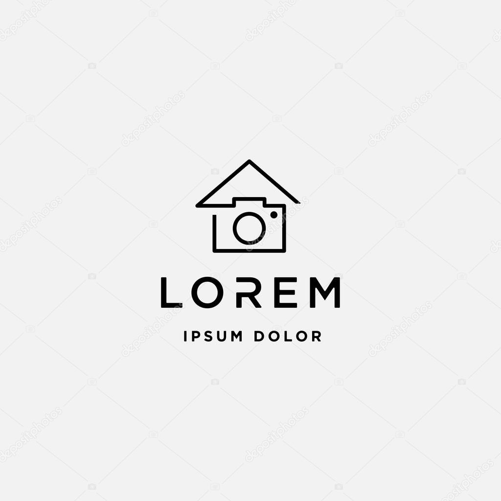 Camera Home Logo Template Vector Design