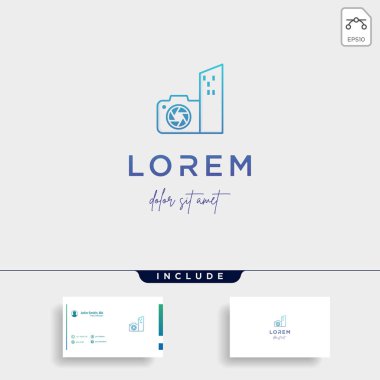 Kamera Şehir Logo Şablon vektör sembolü tasarım