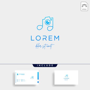 Müzik Kamera Logo Şablon vektör işareti tasarım