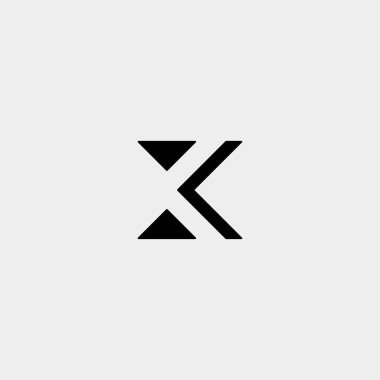 Letter X Xk K KX Monogram Logo Tasarım Minimal Simge