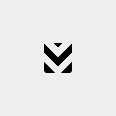 Mektup M Ma Mm Monogram Logo Tasarım Minimal