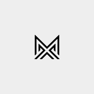 Mektup M Ma Mm Monogram Logo Tasarım Minimal