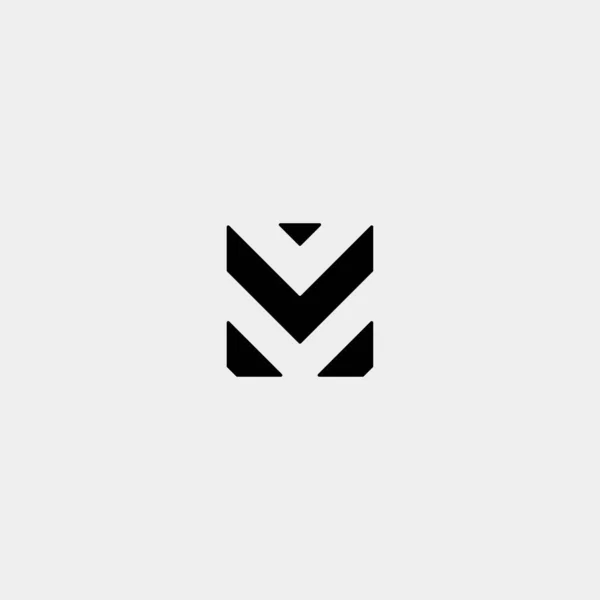 Letra M AM MA MM Monograma Diseño de Logo Mínimo — Vector de stock
