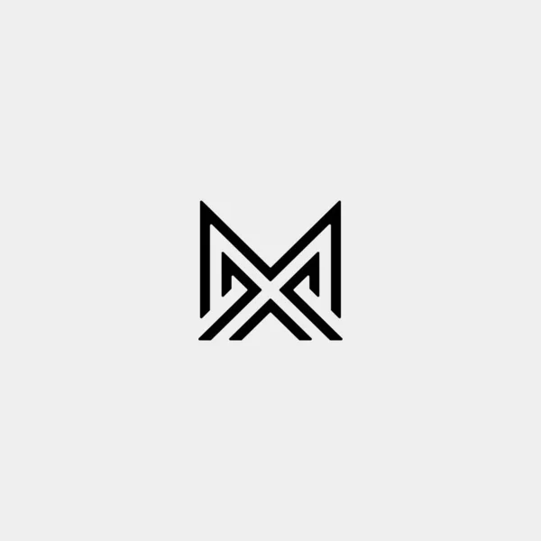 Lettre M AM MA MM Monogramme Logo Design Minimal — Image vectorielle