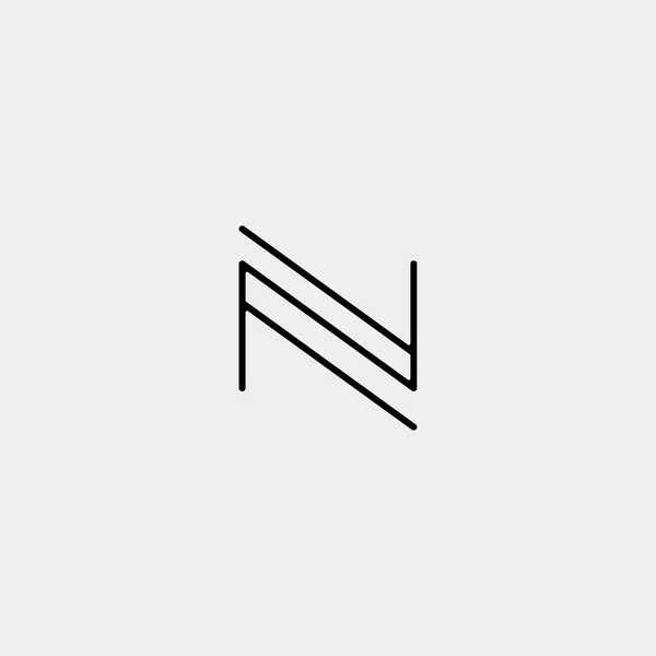 Lettre N NN Z ZZ Monogramme Logo Design Icône minimale — Image vectorielle
