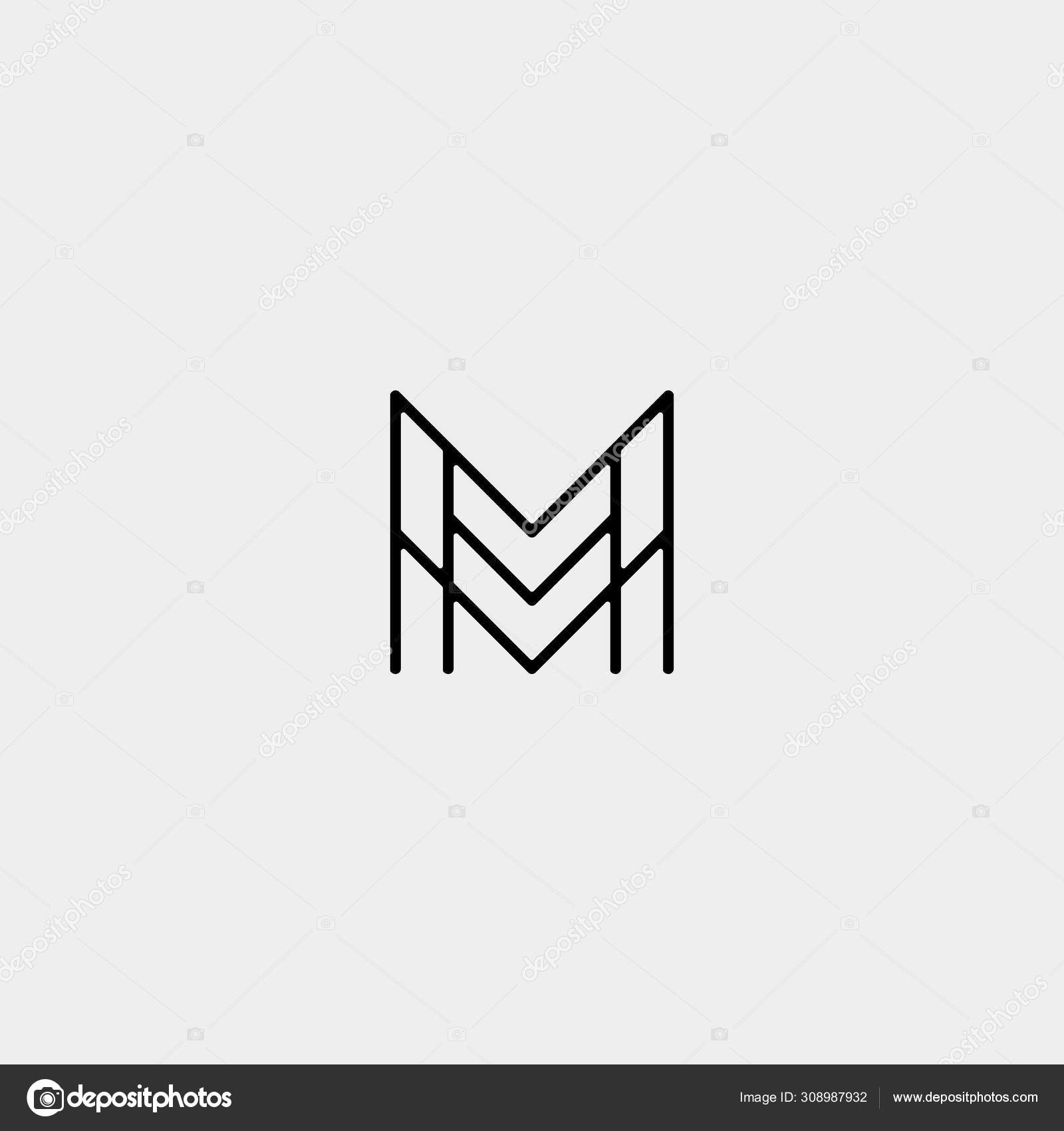 Letter M MM Monogram Logo Design Minimal Icon With (742748)