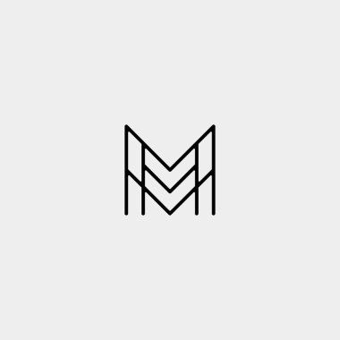 M Harfi Mm Monogram Logo Tasarımı Minimal