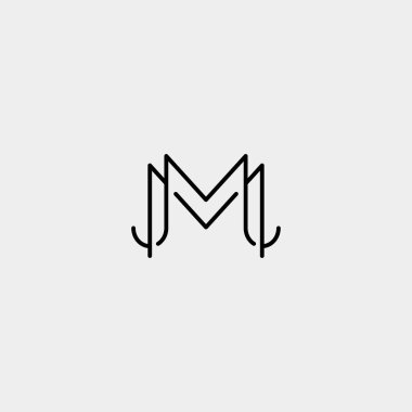 M Harfi Mm Monogram Logo Tasarımı Minimal