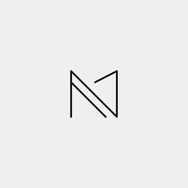 Carta M MM Monograma Logo Design Minimal — Vetor de Stock