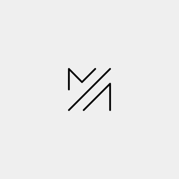 Buchstabe m mm Monogramm Logo Design minimal — Stockvektor