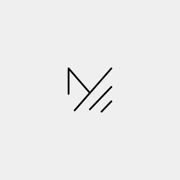 M Harfi Mm Monogram Logo Tasarımı Minimal — Stok Vektör