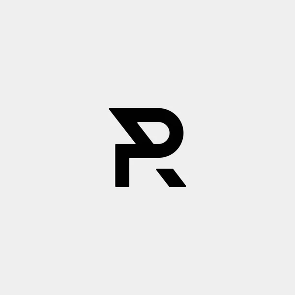 Letter P PR RP Monogram Logo Design Minimal — Stock Vector