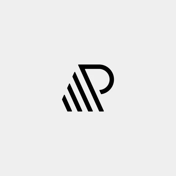 Mektup P Ap Monogram Logo Tasarım Minimal