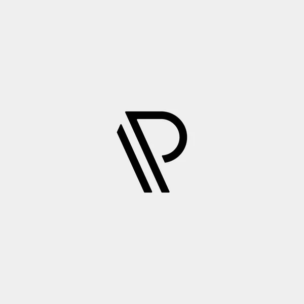 Huruf P AP Monogram Logo Design Minimal - Stok Vektor