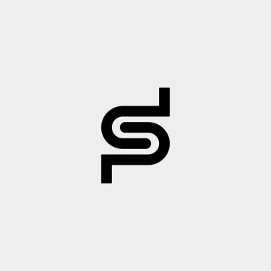 Mektup Sp Dp S P Logo Tasarım Basit Vektör