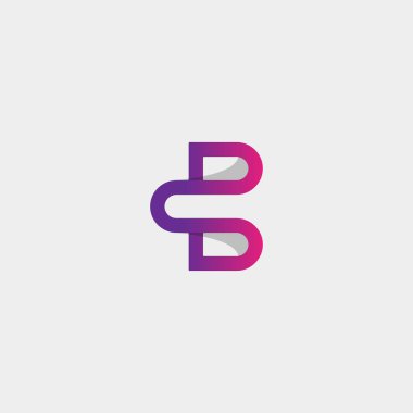 Mektup Ps Sb B Bs Logo Tasarım Basit Vektör