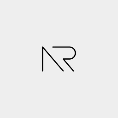 Mektup Nr Ar R N Logo Tasarım Basit Vektör