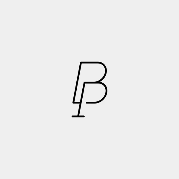 Huruf B P BP PB Logo Desain Vektor Sederhana - Stok Vektor