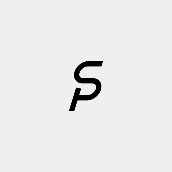 Letter SP PS logo design egyszerű vektor — Stock Vector