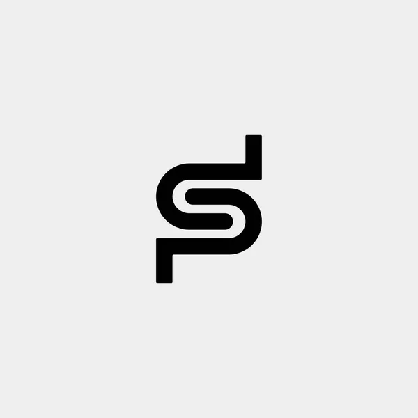 Lettera SP DP S P Logo Design Simple Vector — Vettoriale Stock
