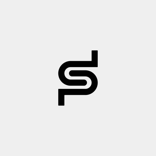 Lettre SP DP S P Logo Design Simple Vector — Image vectorielle