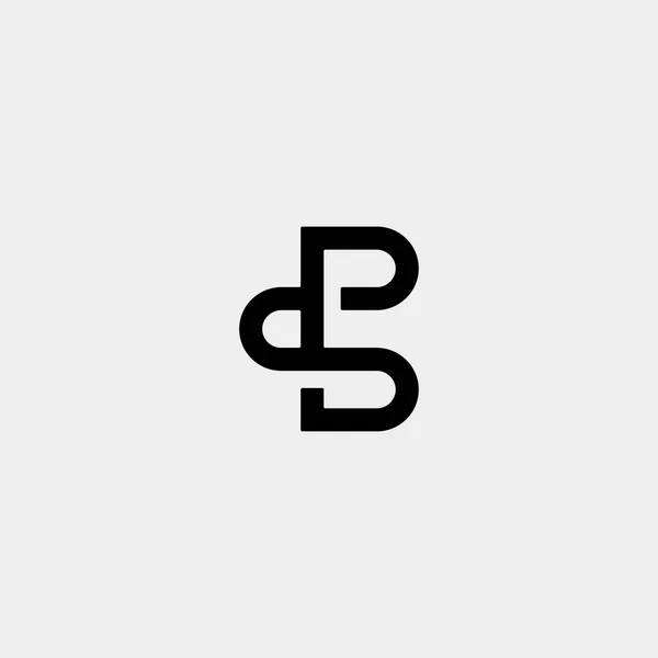 Buchstabe ps sb b bs logo design einfacher Vektor — Stockvektor