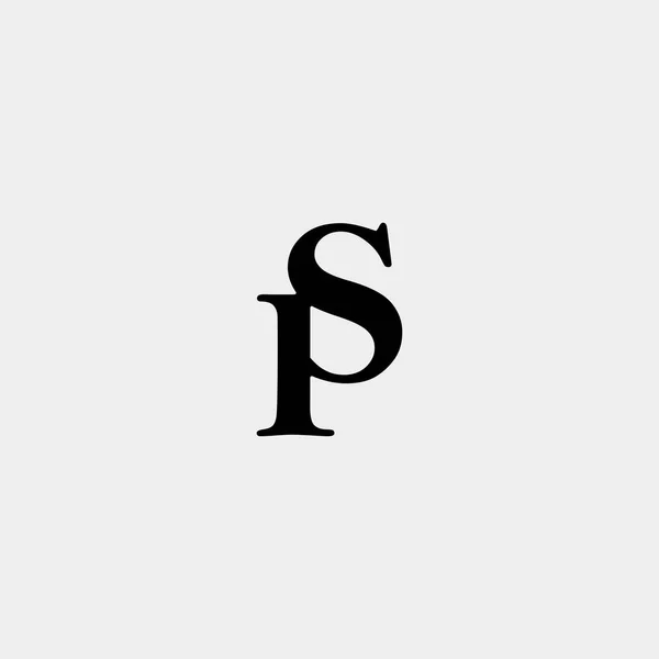 Γράμμα S P PS SP σχεδιασμός λογότυπου απλό διάνυσμα — Διανυσματικό Αρχείο