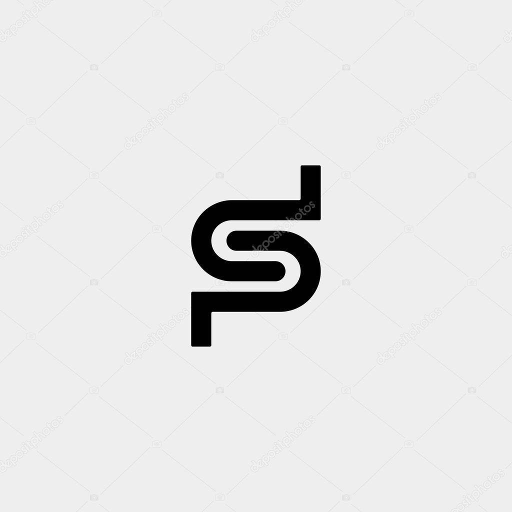 Letter SP DP S P Logo Design Simple Vector