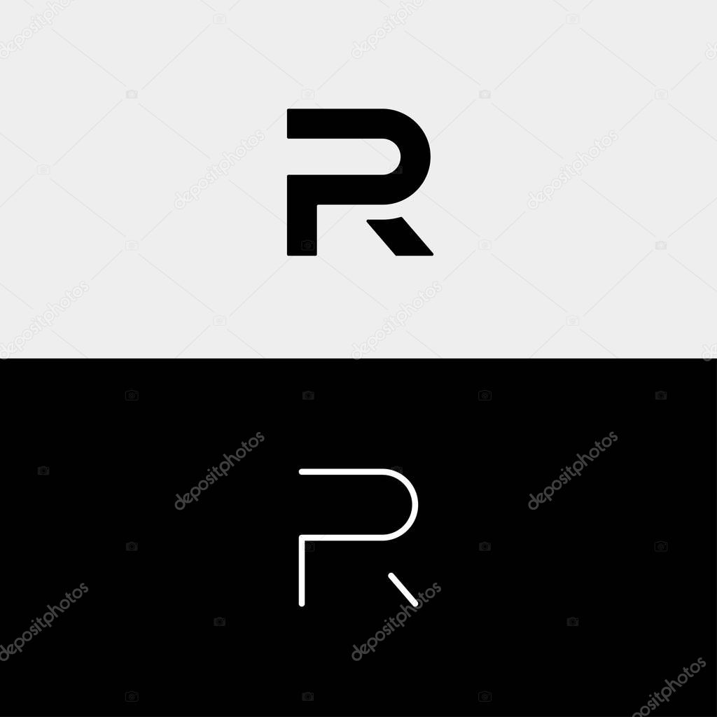 Letter R P RP PR Logo Design Simple Vector Elegant