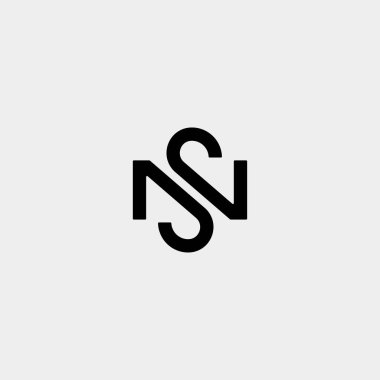 Mektup S N Sn Ns Logo Tasarım Basit Vektör