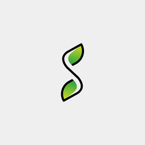 Lettre S SS Leaf Logo Design Simple vecteur — Image vectorielle