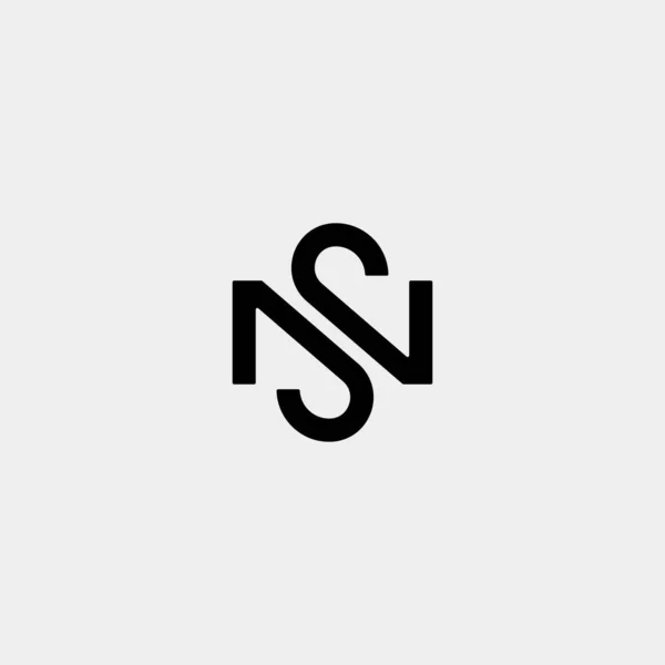 Mektup S N Sn Ns Logo Tasarım Basit Vektör