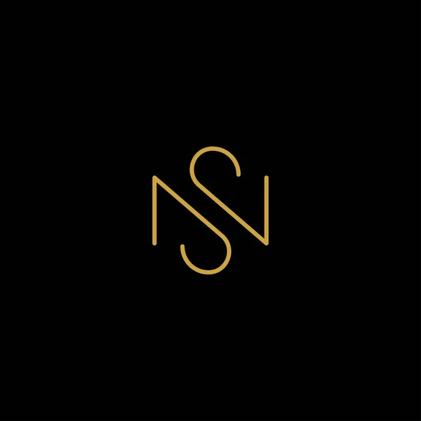 Letra S N SN NS Logo Design Simple Vector — Archivo Imágenes Vectoriales