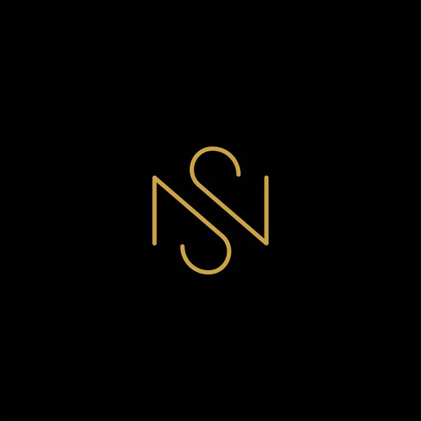 Mektup S N Sn Ns Logo Tasarım Basit Vektör